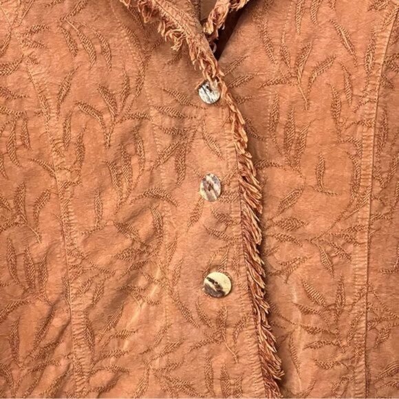 VTG Tianello Penelope Fitted Light Brown (Terracotta) Deconstructed Jacket Sz L - Picture 2 of 6